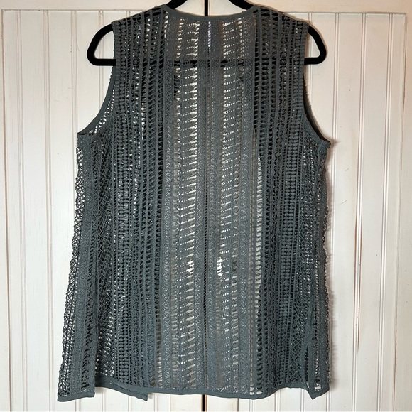 Chico's Lace Novelty Vest Mountain Pine Sz 0 S/4 EUC - Picture 4 of 14